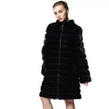 MWFur Fashion Slim Mink Fur for Women Mink Hair Black Winter Outwear Fashion Mink Fur Coat  Women Fur Coat