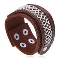 Wholesale Vintage Genuine Leather Handmade Braid Cuff Bracelet for Men Fashion Accessory