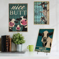 Putuo Decor Animal Metal Plate Printing Tin Sign Funny Chicken Cow Meal Art Sign Farmhouse Wall Decor MegaBDM