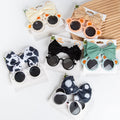 Wholesale New Kids Summer Sunglasses Flower Eyeglass With Headbands Set Kid Daisy Flower Eyeglasses Nylon Headbands Bows Gifts