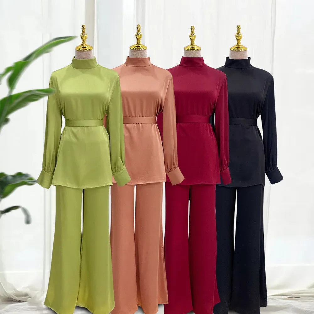 2023 Latest Hot Sale Abaya for Women Muslim Jumpsuits Lace up Fashion  Middle East Dress Dubai Suit Islamic Clothing