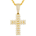 Pass Diamond Tester Cross Moissanite Diamond Pendant with Certificate Hip Hop 925 Sterling Silver Cuban Cross Pendant Necklace