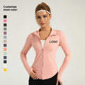 New Women Training Top Zipper Quick-drying Breathable Outwork Sports Plus Size Wear Long Sleeve Jacket  Yoga Fitness Top