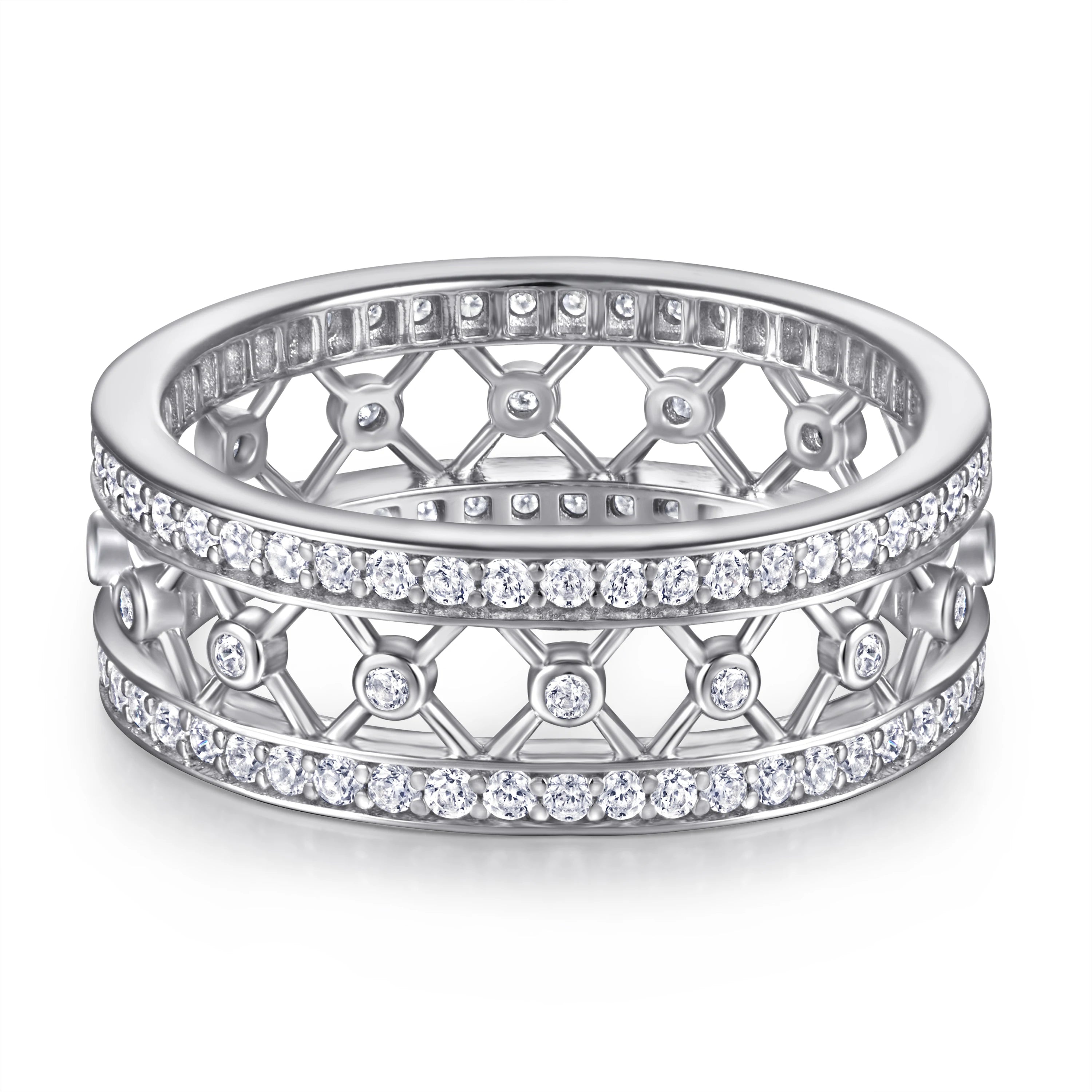 High End Iced Out Jewelry Silver Engagement Ring Iced Out Ring for Women Joyas De Plata 925 Original