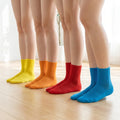 Custom Logo Crew Colorful Designer Cotton Spandex Socks for Kids Girls Autumn Daily Use