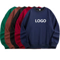 Wholesale Cotton Solid Color Blank Sport Class Uniform Hoodie Red Long Sleeve Workwear Sweater Custom Print on Demand Hoodie
