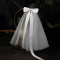 IVANHOE New 30CM Bow Bridal Veil with Super Immortal White Certified Short Wedding Headwear