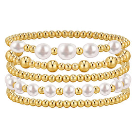 European American Hot Sale Personalized Gold Plated Bracelet Fashion Beaded Bracelet Temperament Simple Pearl Bracelet