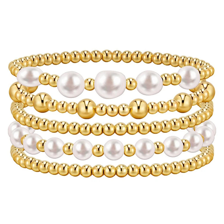 European American Hot Sale Personalized Gold Plated Bracelet Fashion Beaded Bracelet Temperament Simple Pearl Bracelet