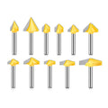 6mm Shank 60 90 120 150 Degrees Woodworking Milling Cutter V Grooving Router Bits with Carbide Blades Carpentry CNC Tools