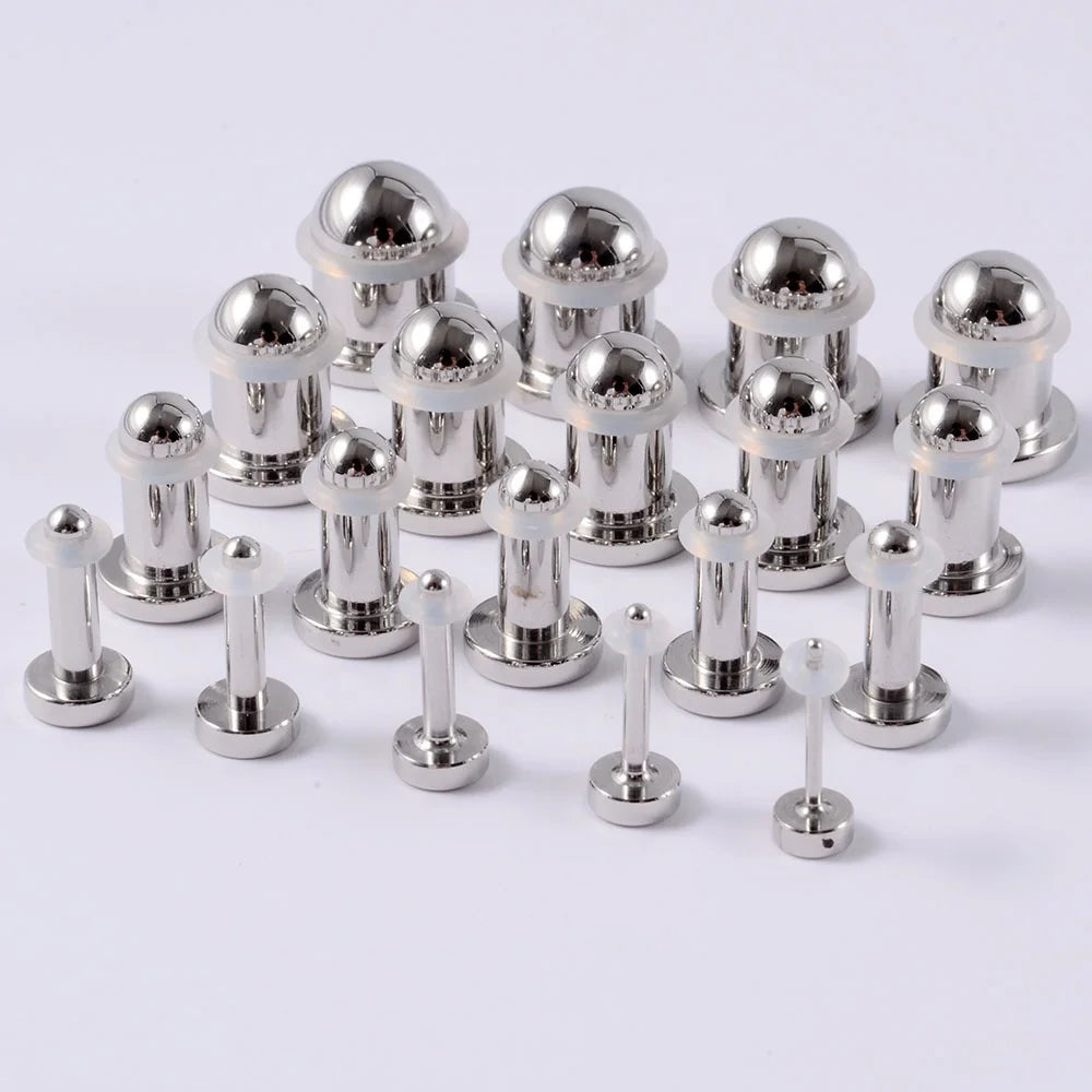 G23 Titanium Surface Hand-Polished 12pcs Cylinder Ear Expander Stretcher Kit Body Piercing Jewelry for Wedding Party Gift