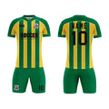Wholesale Digital Print Breathable 100% Polyester Soccer Jerseys Men Customize Uniform Kits Yellow Green Soccer Wear