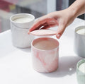 Marble Luxury Ceramic Candle Jar in Bulk Candle Container with Lid Custom logo Wholesale Empty Candle Holder