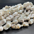 Irregular Baroque Pearl Strand AA Grade White Natural Freshwater Pearl String for Jewelry Making
