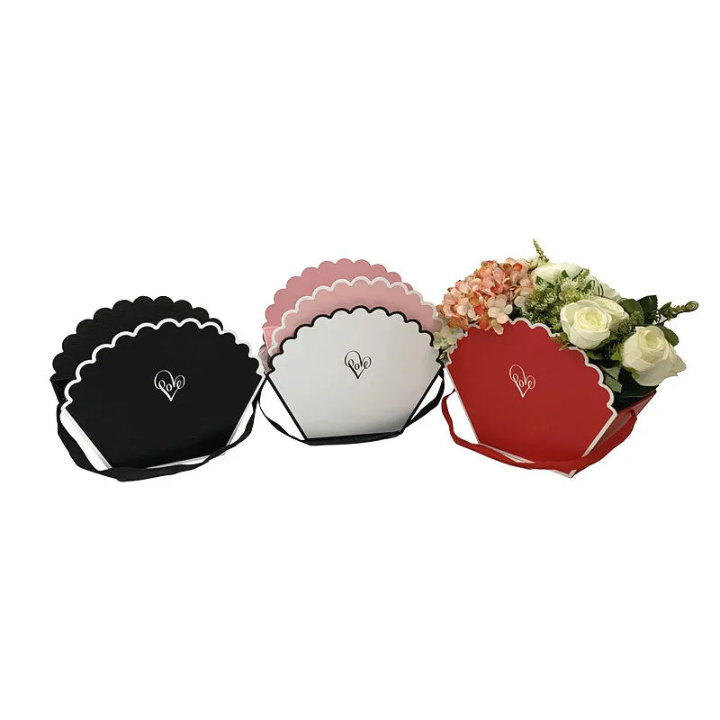 Shell Flower Gift Box Portable Flower Basket Bouquet Packaging Multi-color Optional Spot Mother's Day Flower Packaging
