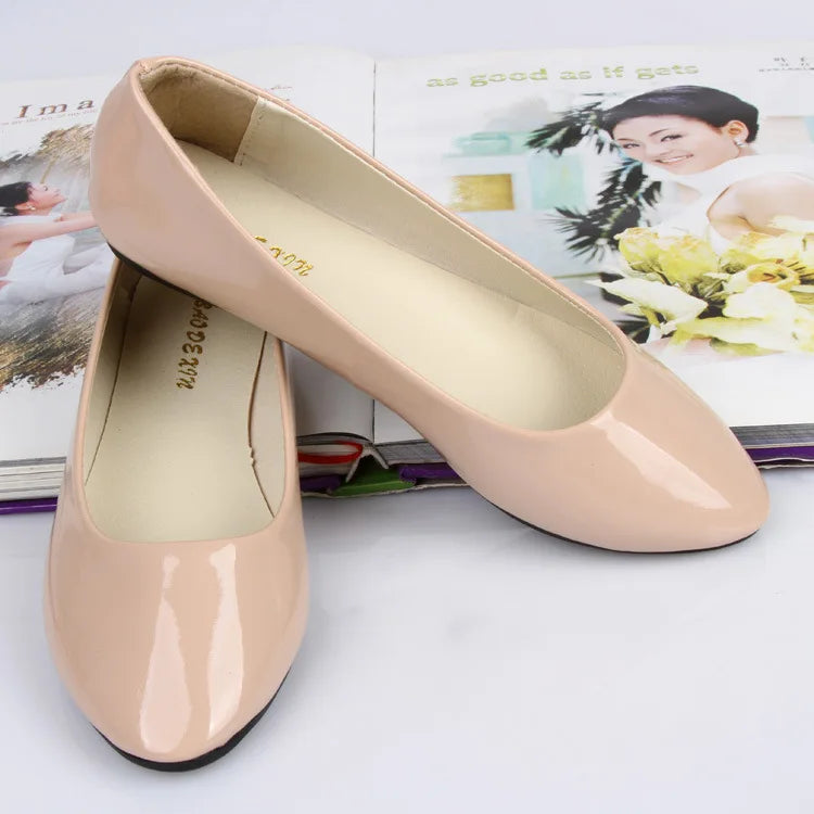Women Comfortable Shoes Leather Ladies Loafers Casual Shoes Ballet Ladies Shoes Flat