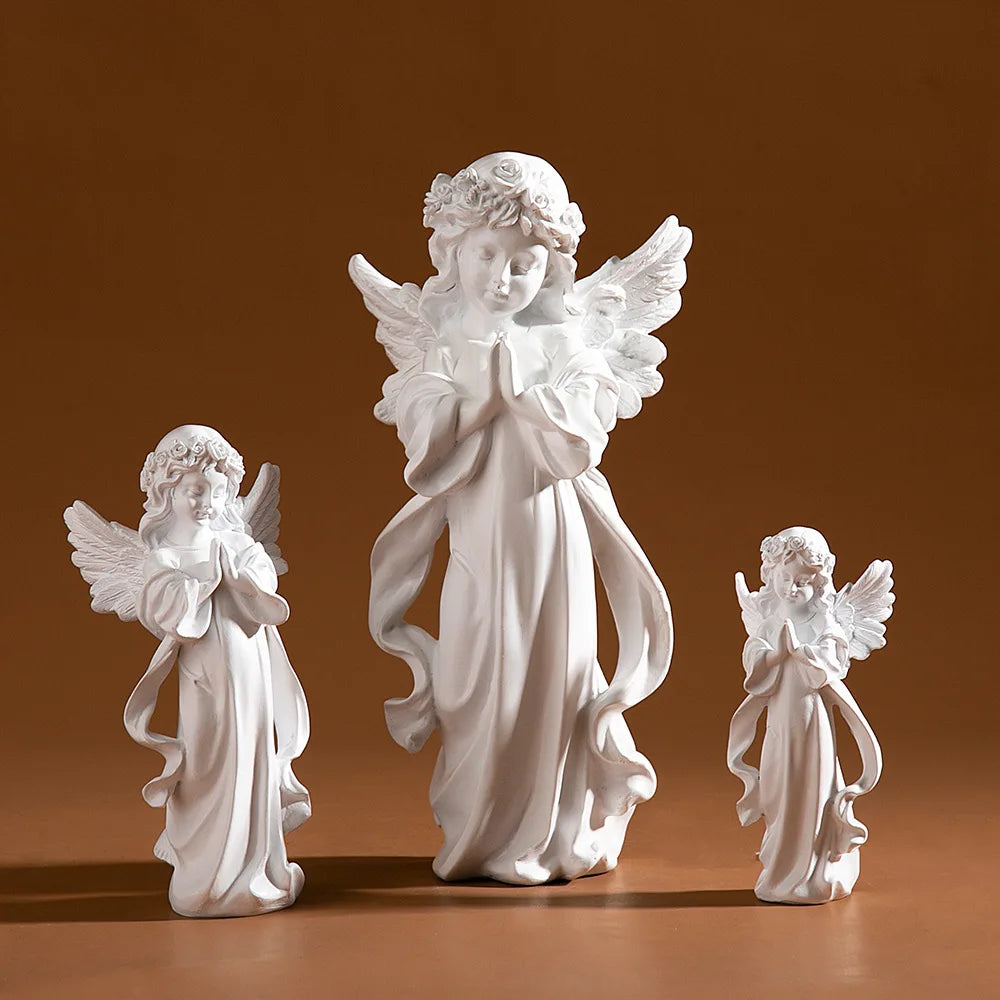Creative Resin Crafts Girl Angel Sculpture for Home Decor-for Living Room Bedroom Study Elegant Ornament for Enhancing Space's