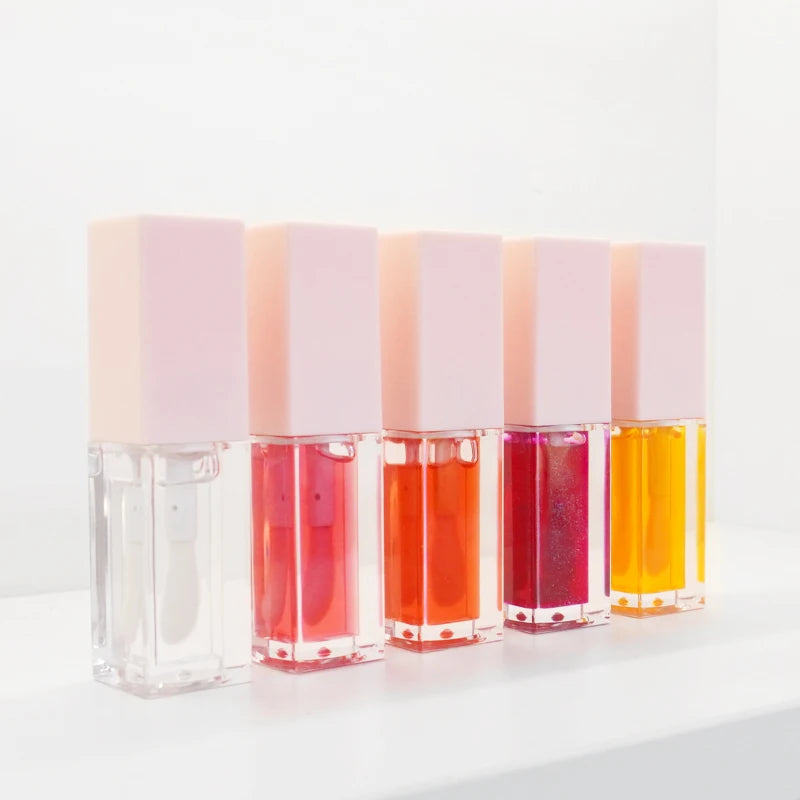 Factory Long-lasting Leppeolje Private Label Lip Oil Fruit Gloss Pigmented Lip Oil Korean Lip Oil