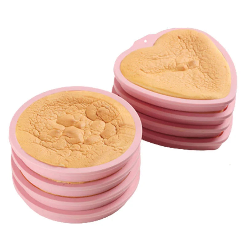 Nonstick BPA Free Food Grade Silicone Bread Pan Easy Release Round Heart Cake Mold with Opp Bag