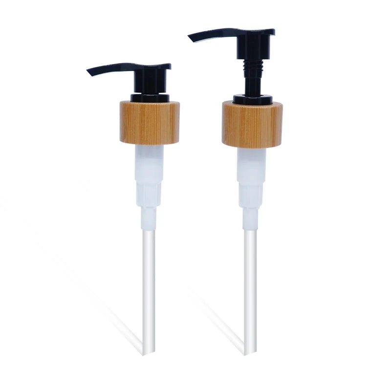 Bathroom and Washroom Hand Soap Bottle Pump Sprayer with Bamboo Ring Non-Spill