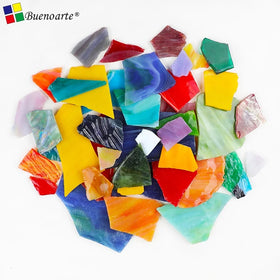 1kg Mixed Color Broken Stained Glass Scraps Water Resistant Decorative Glass Mosaic Tile for DIY Mosaics Room Decor