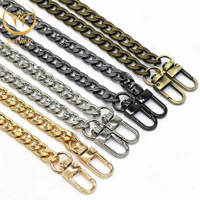 Customized Wholesale Women's DIY Color Metal Flat Ring Buckle Luxury Shoulder Crossbody Handbag Strap Bag Chain