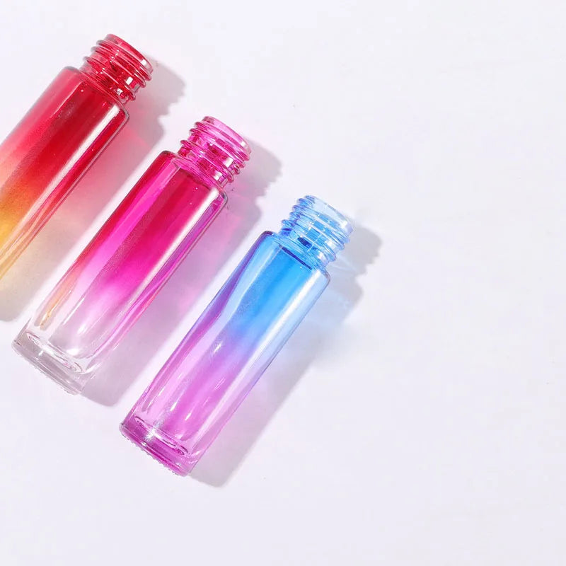 5ml Colorful Glass Roller Bottle Cosmetic Perfume Deodorant Roll on Ball Essential Oil Bottle with Plastic Cap