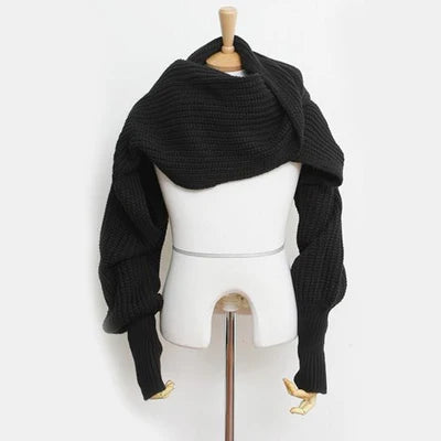 Winter Warm Knitted Scarf Long Thick Shawl Soft Scarves With Sleeve Wrap MegaBDM