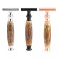 Double Edge Safety Razor with Bamboo Wood Handle Reusable Razor for Mens Shaving Tool