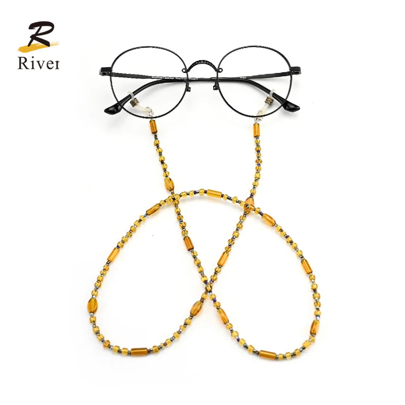 Gold Bead Designer Portable Eyewear Accessories Anti Lost Reading Glasses Jewelry Cord Sunglasses Chain