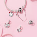 925 Sterling Silver Super Mom's Love Charms Heart Pendants for Bracelet Necklace Making