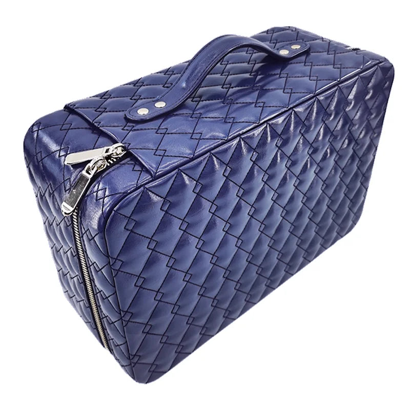 Luxury Custom PU Leather Jewelry Organizer Watch Case With Handle for Travel Jewellery Box