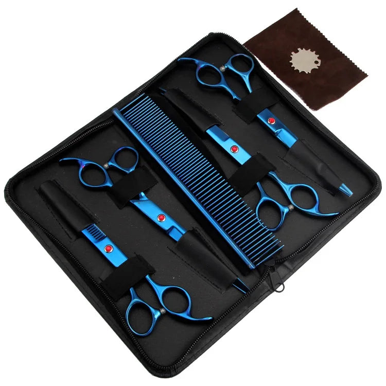 Hot Selling 5pcs Stainless Steel Pet Dog Scissors Set Professional Dog Grooming Scissors Set