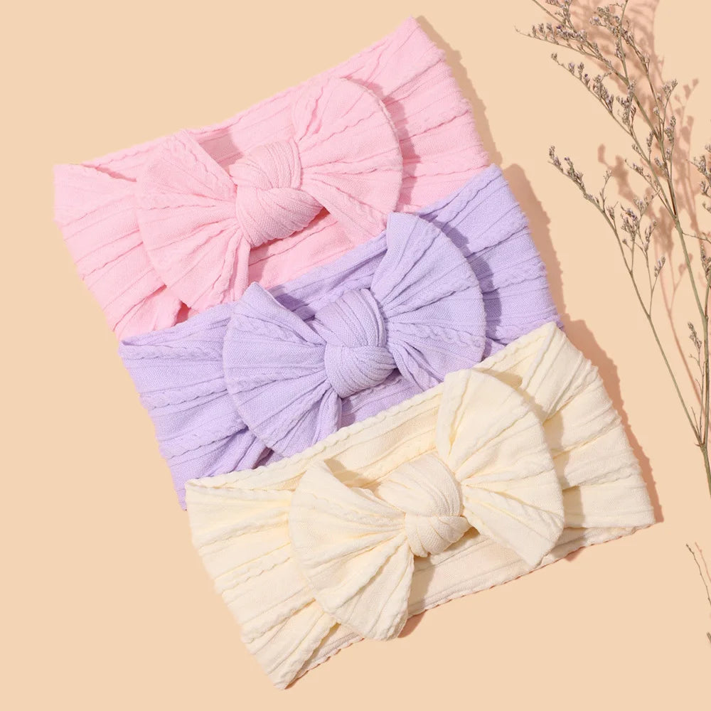 Beautiful Baby Headbands Turban Bow Knot Ribbon Elastic Hairbands for Newborn Toddler Children Party Gifts Headdress