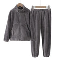 Men Solid Fleece Pajamas Set Family Match Coral Fleece Pajamas Autumn Winter Loungewear Coral Fleece 300gsm