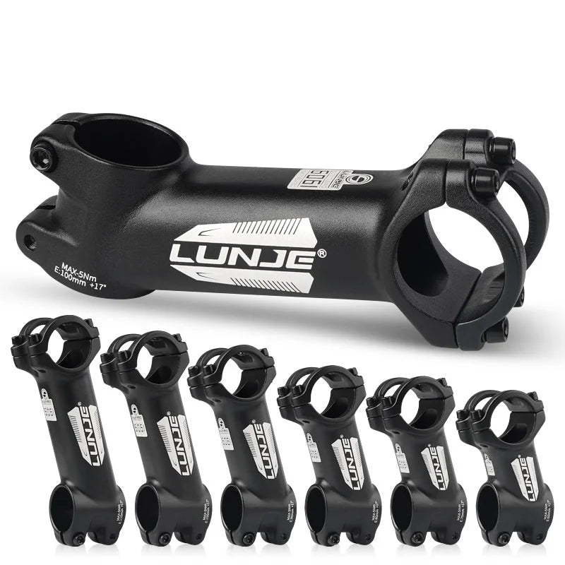 LUNJE Mountain Bike Stem Angle 10 /17 /25 /35 Aluminum Alloy Hollow Riser Bicycle Accessories Wholesale