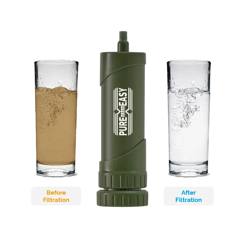 Portable 0.01 Micron Outdoor Water Purifier Manual UF Water Filter Straw for Camping Hiking Emergency Survival