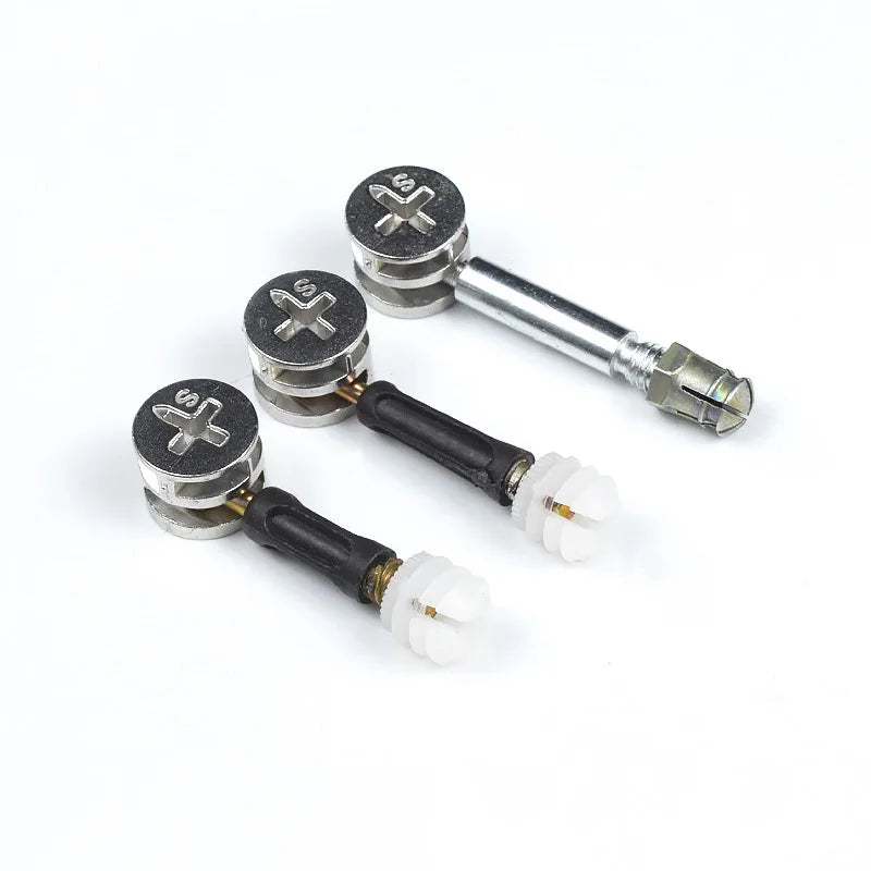 Three in One Plastic Kitchen Dining Connecting Piece Screw Eccentric Wheel Cabinet Nut Furniture Hardware