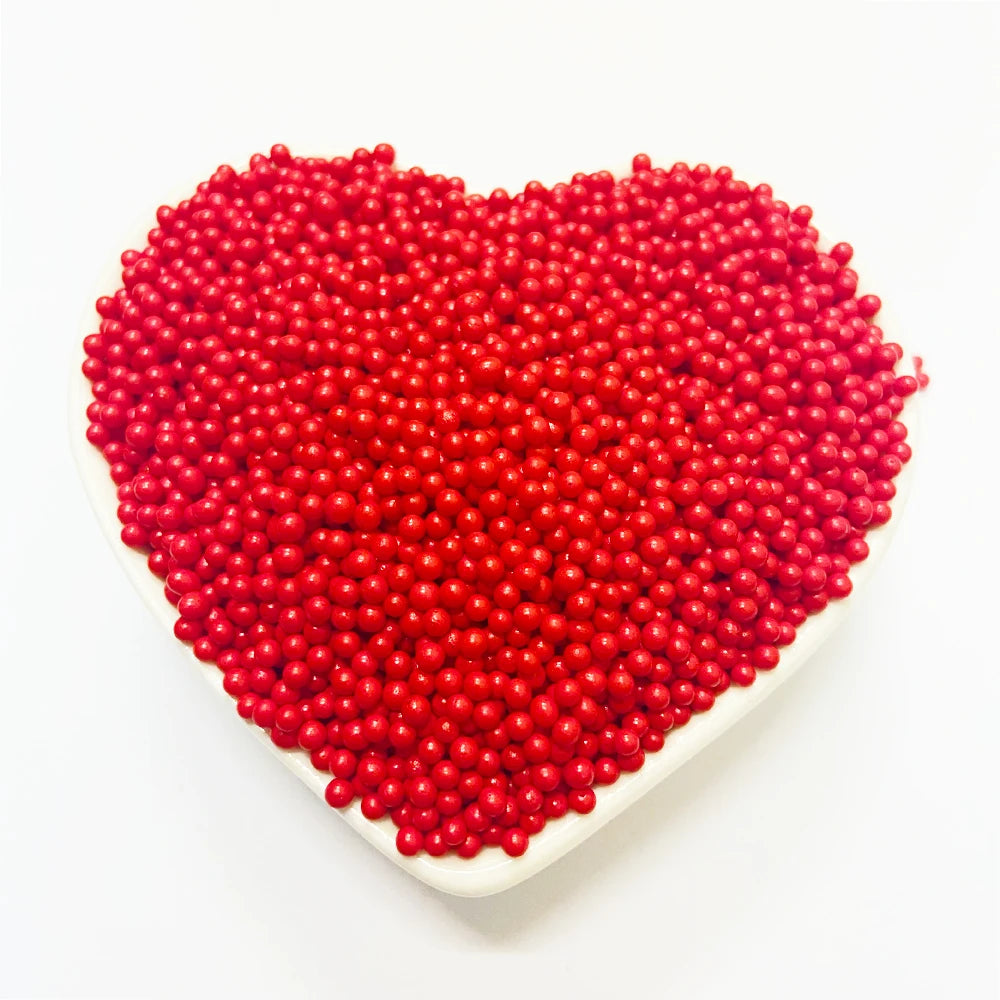 2mm Red Mini Beads Faux Candy Beads for Slime Nail Art Slime and Crafts