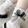 2022 Women's Quick Dry Japanese High Tube Calf Stockings Bow Knot Lolita JK Dress Anti-Slip Breathable Lace Autumn Crew Cartoon