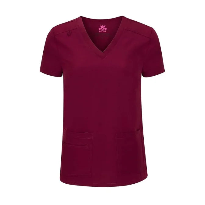 72% Polyester 21% Rayon 7% Spandex Scrubs Set V-Neck Stretch Tops Premium Hospital Uniform