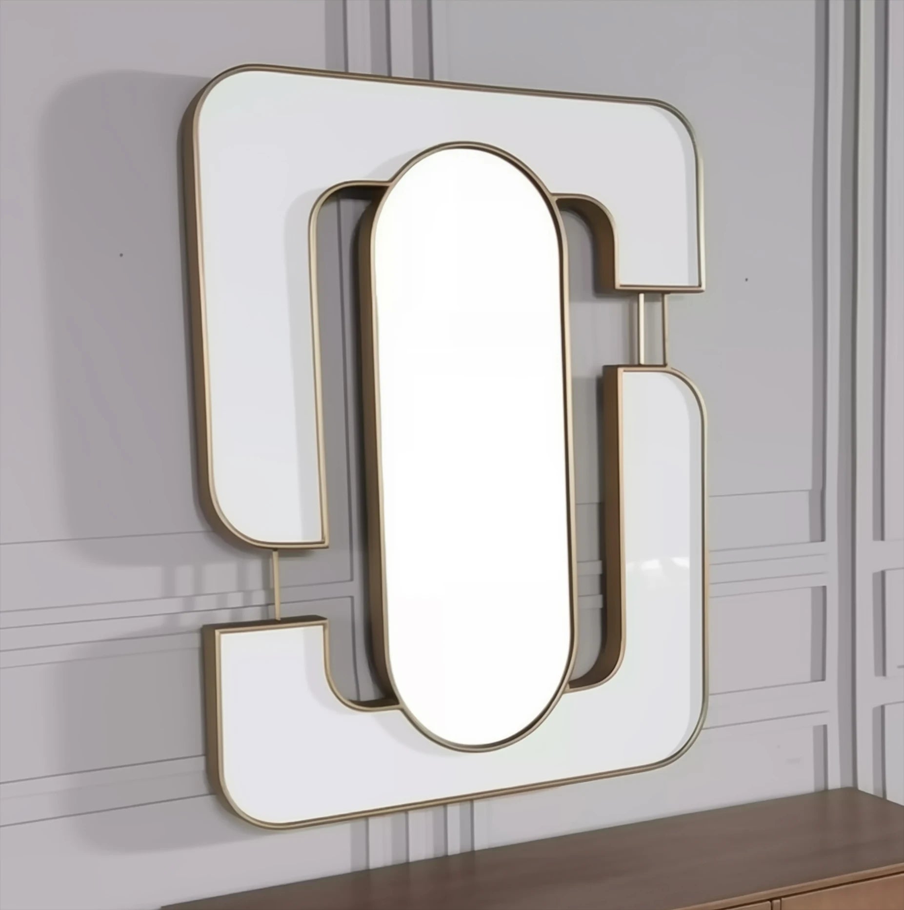 50X60CM Wholesale Mirrored Design Metal Frame Home Acrylic Wall House Art Living Bathroom Decor Hanging Mirror Dropshipping DDP