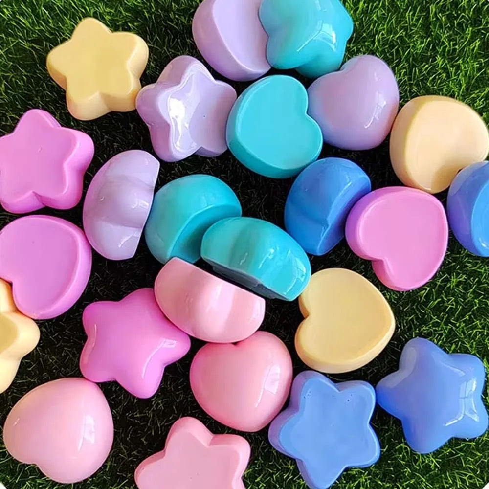 Colorful Heart Star Series Resin Flat Back Cabochons for Hairpin Scrapbooking DIY Jewelry Craft Decoration Accessories