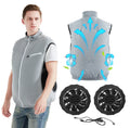 5V 7V 12V Mobile Sun-Proof Battery Power Air Condition Fan Vest Construction Workers Short Sleeve Cool Two Fans Hot Summer Work