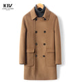 LCBZ Custom Double-Faced Cashmere Coat Men'S Double-Breasted Korean Woolen Coat Black Winter Jacket Overcoat