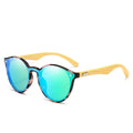 2022 Latest Full Frame Round Wood Sunglasses with UV400 Lenses Cross-Border Supply Color Coating Optimal Protection