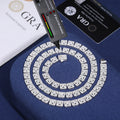 8mm Iced Out Hip Hop Jewelry Four Leaf Clover Leaf Square Link Chain Sterling Silver 925 Moissanite Diamond Cluster Necklace