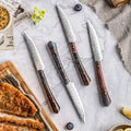 Grandsharp Premium Steak Knives Set High Carbon Damascus Steel Non Serrated Steak Knife Set 4 Pcs Table Knife for Family