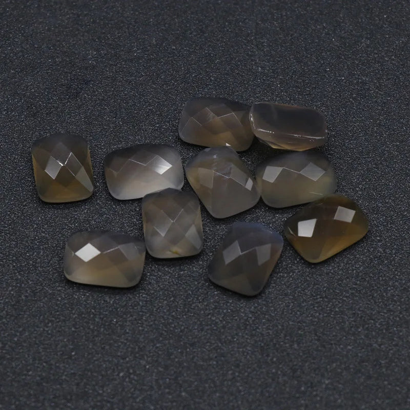 DIY Crystals 12*16mm Natural Grey Agate Gemstone Loose Cabochon Wholesale Price