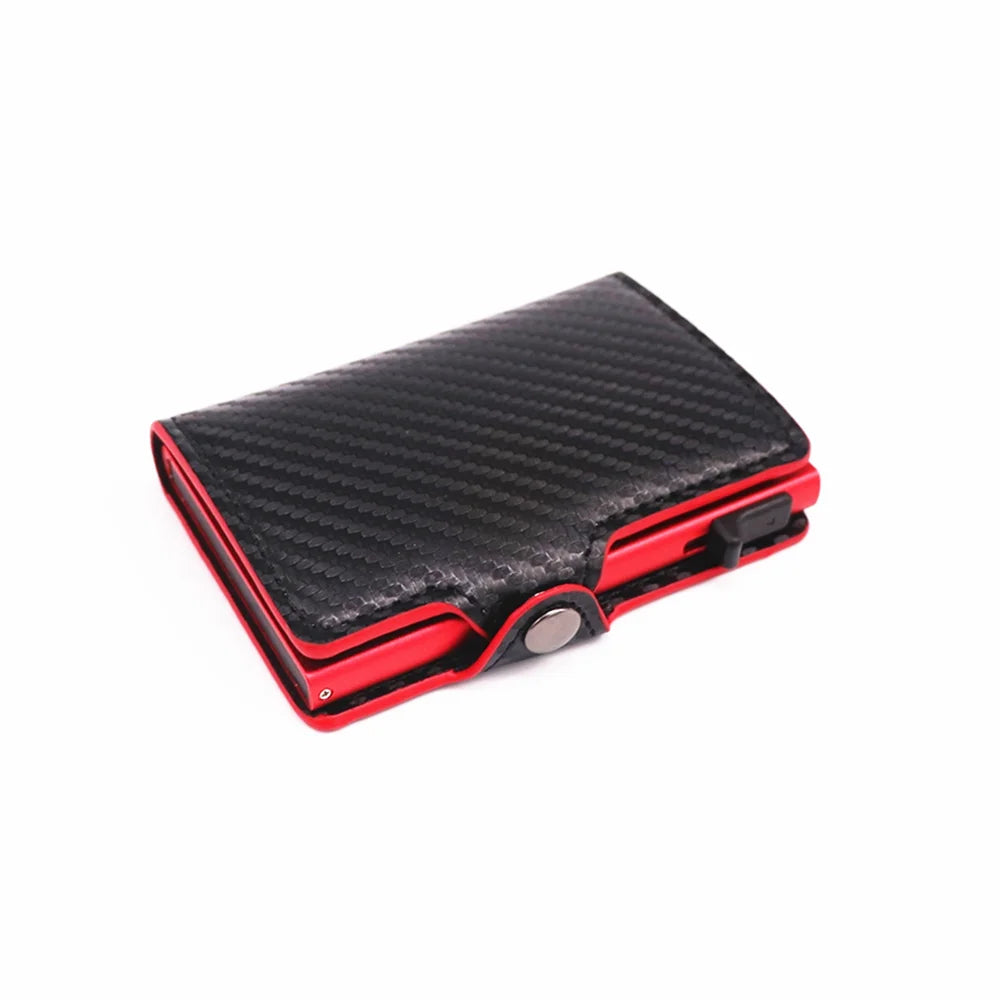 Men's Simple Slim Leather Wallet Customized Wholesale RFID Blocking Card Holder for Business Use